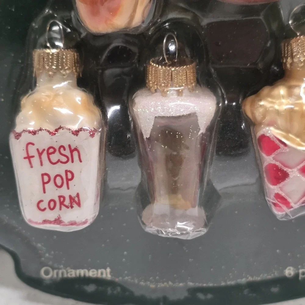 Jo-ann Junk Food Glass Christmas Ornaments Sealed NOS 6 Pieces